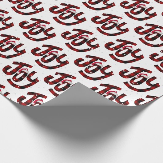 Buffel geruite vreugde en sneeuwvlokken cadeaupapier (Hoek)