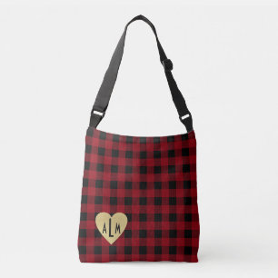Buffel gespeeld met monogram hart crossbody tas