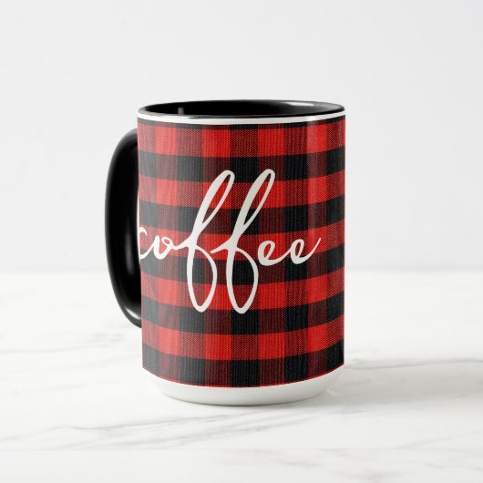 Buffel met koffie tekst mok (Voorkant links)