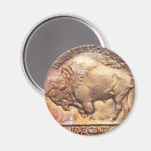  Buffel Nikkel Coin Collector Gift Magnet (Voorkant / Achterkant)