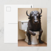 Buffel op toilet briefkaart (Voorkant / Achterkant)