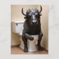 Buffel op toilet