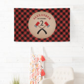 Buffel Plaid Axe Lumberjack Verjaardag Spandoek (Insitu)