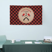 Buffel Plaid Axe Lumberjack Verjaardag Spandoek (Beurs)