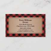 Buffel Plaid Axe Tree Service Brandhout Visitekaartje (Achterkant)