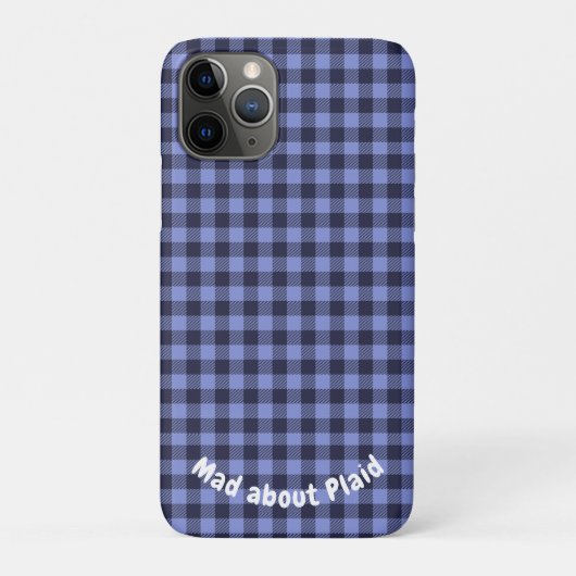 Buffel Plaid Blauw & Zwart Monogram Eenvoudig | Case-Mate iPhone Case (Achterkant)