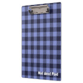 Buffel Plaid Blauw & Zwart Monogram Eenvoudig | Klembord (Links)