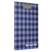 Buffel Plaid Blauw & Zwart Monogram Eenvoudig | Klembord (Rechts)