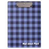 Buffel Plaid Blauw & Zwart Monogram Eenvoudig | Klembord (Voorkant)