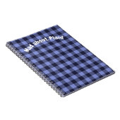Buffel Plaid Blauw & Zwart Monogram Eenvoudig | Notitieboek (Rechterzijde)