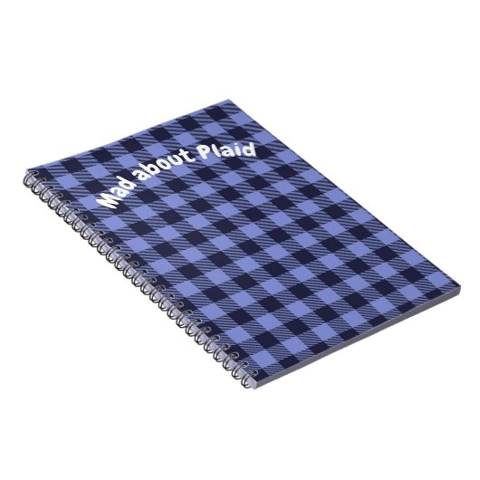 Buffel Plaid Blauw & Zwart Monogram Eenvoudig | Notitieboek (Rechterzijde)