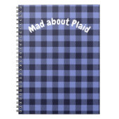 Buffel Plaid Blauw & Zwart Monogram Eenvoudig | Notitieboek (Voorkant)