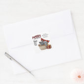 Buffel Plaid Britse Korthaar Grijs Kat Kerstmis Vierkante Sticker (Envelop)