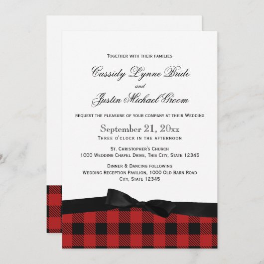 Buffel Plaid en Lint Kaart (Voorkant / Achterkant)