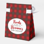 Buffel Plaid Flanel en bruine Favoriet Dozen Bedankdoosjes (Achterkant)