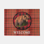 Buffel Plaid Grizzly Beer Welkom Mat (Voorkant)