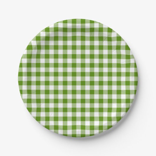 Buffel Plaid Groen Wit Klassiek Multipurpose Papieren Bordje (Voorkant)