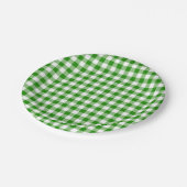 Buffel Plaid Groen Wit Klassiek Multipurpose Papieren Bordje (Gekanteld)