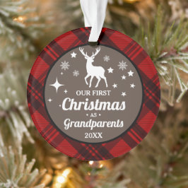 Buffel Plaid Grootouders Eerste Kerstmis Ornament