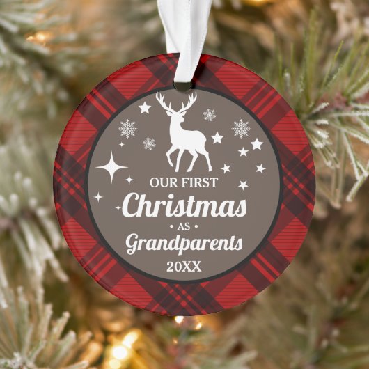 Buffel Plaid Grootouders Eerste Kerstmis Ornament (Boom)