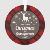 Buffel Plaid Grootouders Eerste Kerstmis Ornament (achterkant)