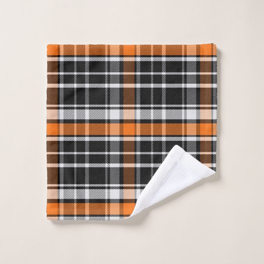 Buffel Plaid Halloween Patroon Bad Handdoek (Wasdoekje)
