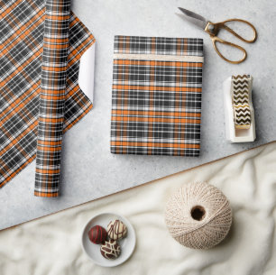 Buffel Plaid Halloween Patroon Cadeaupapier