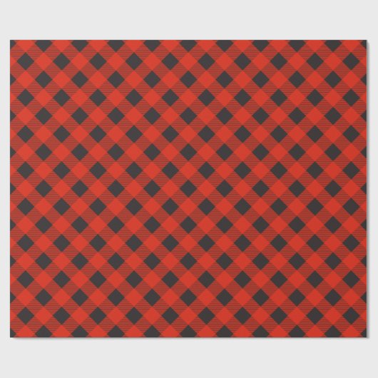 Buffel Plaid Kerst Wrapping Papier (Vlak)
