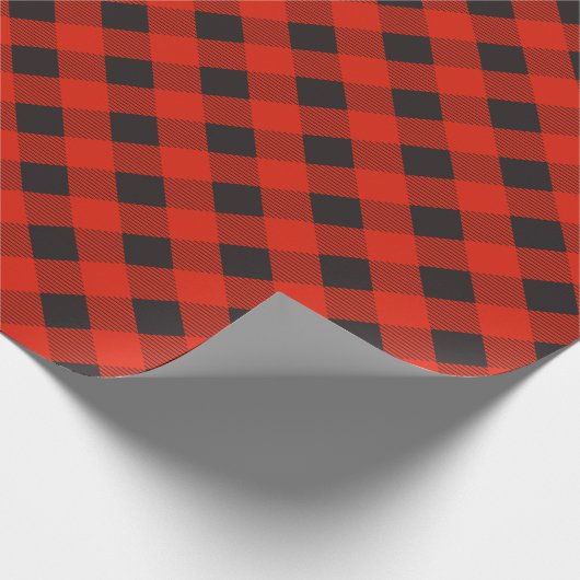Buffel Plaid Kerst Wrapping Papier (Hoek)