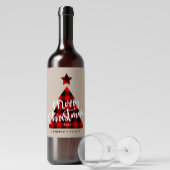 Buffel Plaid Kerstboom Kraft Wijn Etiket