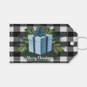 Buffel Plaid Kerstcadeau | Blauw Cadeaulabel (Voorkant (Horizontaal))