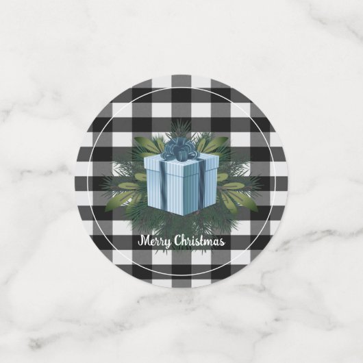 Buffel Plaid Kerstcadeau | Blauw Confetti (Kleine voorkant)