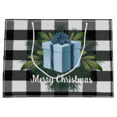 Buffel Plaid Kerstcadeau | Blauw Groot Cadeauzakje (Voorkant)