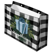 Buffel Plaid Kerstcadeau | Blauw Groot Cadeauzakje (Voorkant Gekanteld)