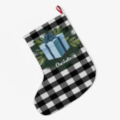 Buffel Plaid Kerstcadeau | Blauw Grote Kerstsok (Achterkant (Hangend))