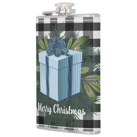 Buffel Plaid Kerstcadeau | Blauw Heupfles (Links)
