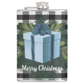 Buffel Plaid Kerstcadeau | Blauw Heupfles (Voorkant)