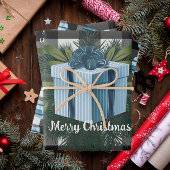 Buffel Plaid Kerstcadeau | Blauw Inpakpapier Vel