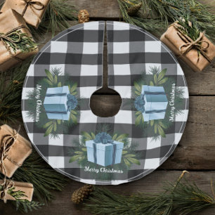 Buffel Plaid Kerstcadeau Blauw Kerstboom Rok