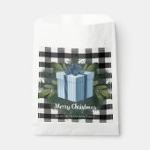 Buffel Plaid Kerstcadeau | Blauwe gunsttas Bedankzakje (Voorkant)