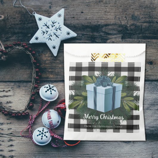 Buffel Plaid Kerstcadeau | Blauwe gunsttas Bedankzakje