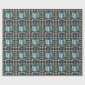 Buffel Plaid Kerstcadeau | Blauwe kerst Cadeaupapier (Vlak)
