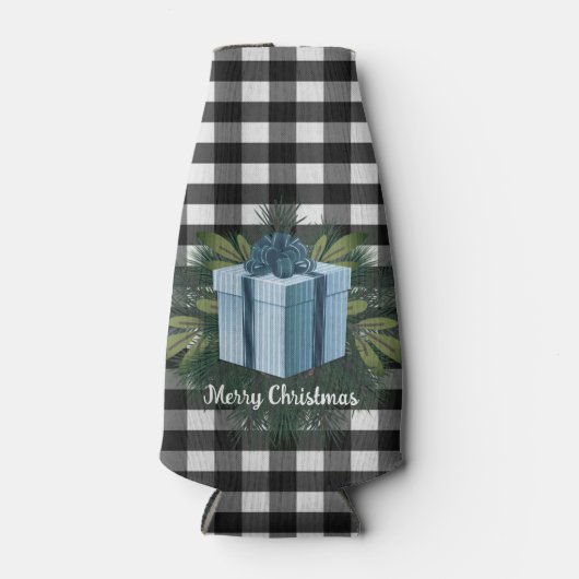 Buffel Plaid Kerstcadeau | Blauwe vakantie Flesjeskoeler (Voorkant)