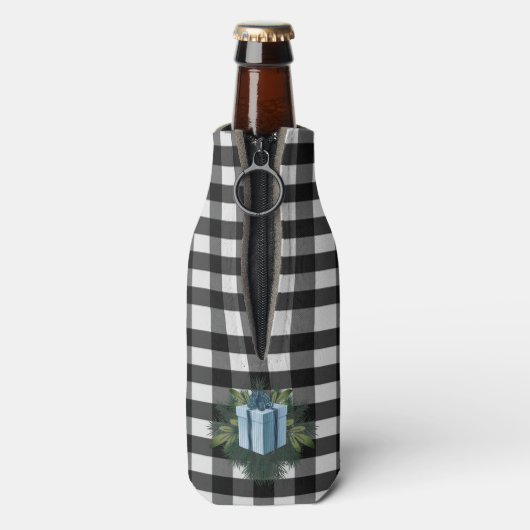 Buffel Plaid Kerstcadeau | Blauwe vakantie Flesjeskoeler (Fles Achterkant)