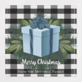 Buffel Plaid Kerstcadeau | Blauwe vakantie Labels (Design 2)