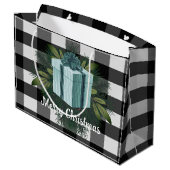 Buffel Plaid Kerstcadeau | BLAUWGROEN Groot Cadeauzakje (Achterkant Gekanteld)