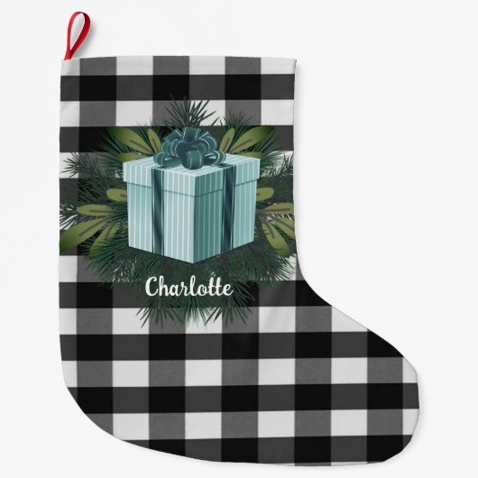 Buffel Plaid Kerstcadeau | BLAUWGROEN Grote Kerstsok (Voorkant)