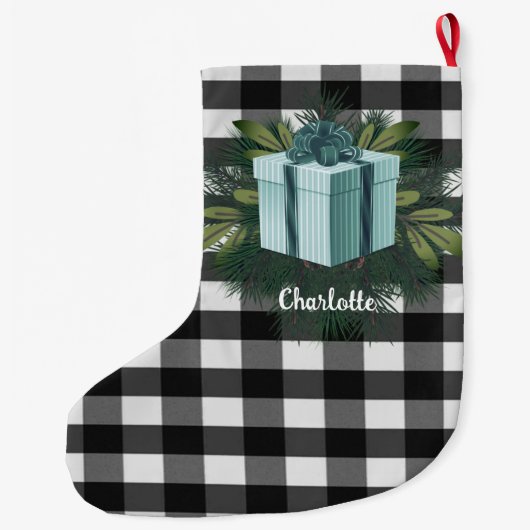 Buffel Plaid Kerstcadeau | BLAUWGROEN Grote Kerstsok (Achterkant)