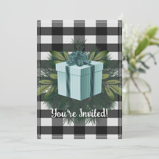 Buffel Plaid Kerstcadeau | BLAUWGROEN Kaart (Staand voorkant)