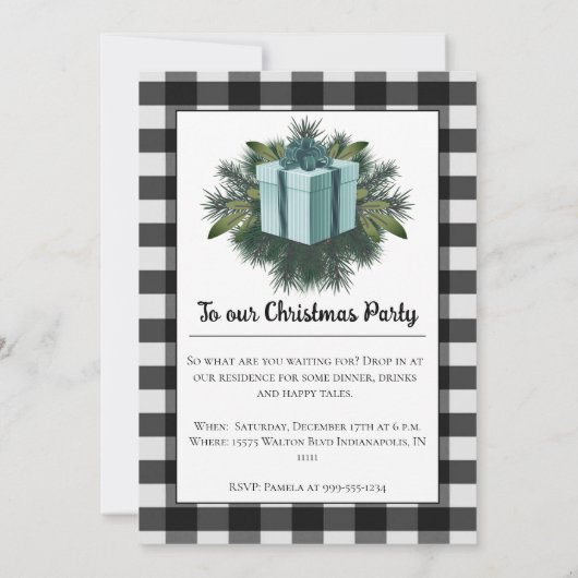 Buffel Plaid Kerstcadeau | BLAUWGROEN Kaart (Achterkant)